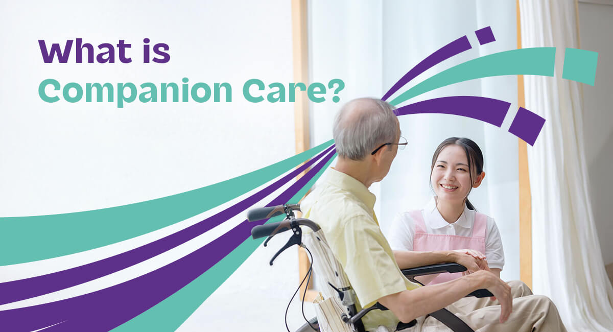 A carer providing companion care to an elderly person