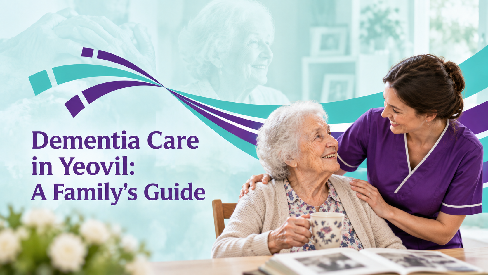 An in-home caregiver supporting an elderly couple live comfortably